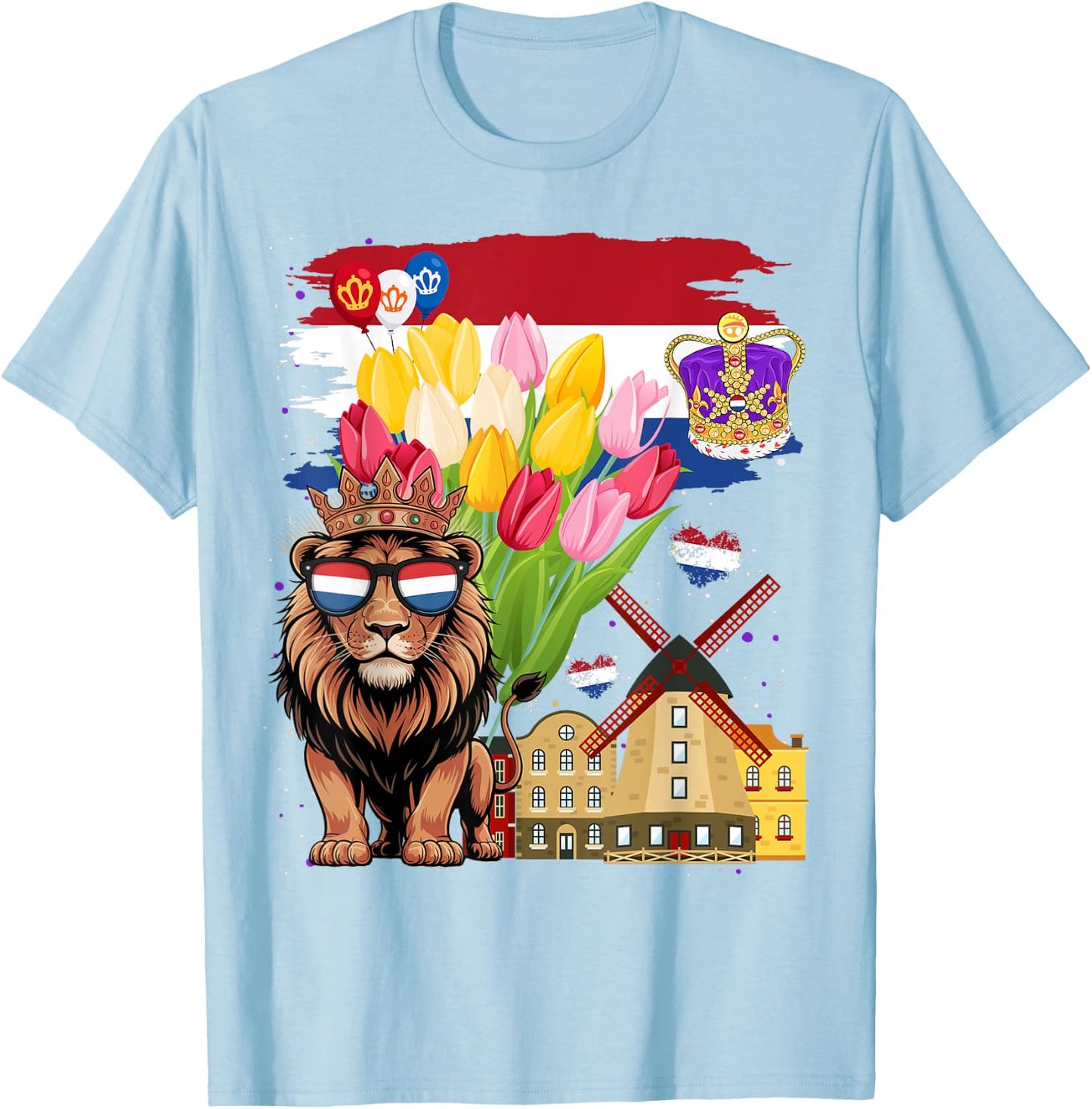 Nederland Flag Outfit Idea For Kids & Koningsdag King’s Day T-Shirt - T-Shirt | Light Blue