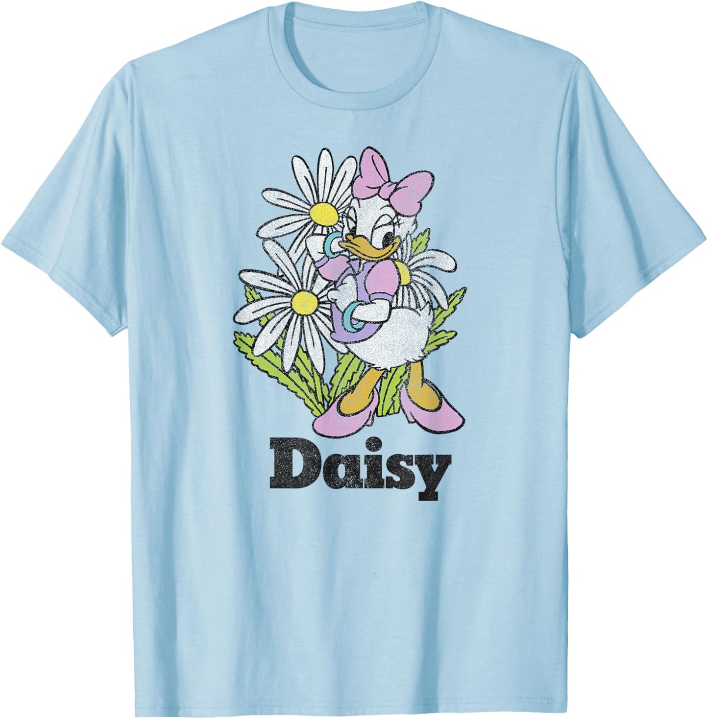 Disney Mickey And Friends Daisy Duck Floral Portrait T-Shirt - T-Shirt | Light Blue