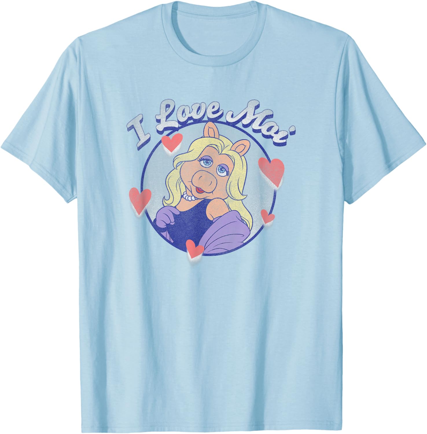 Disney The Muppets Valentine's Day Miss Piggy I Love Moi T-Shirt - T-Shirt | Light Blue