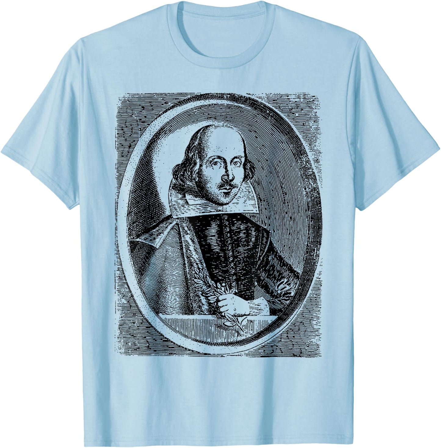 William Shakespeare Retro Classic Will Shakespeare T-Shirt - T-Shirt | Light Blue