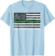 Make Farmers Great Again Shirt US Flag Green Line T-Shirt - T-Shirt | Light Blue