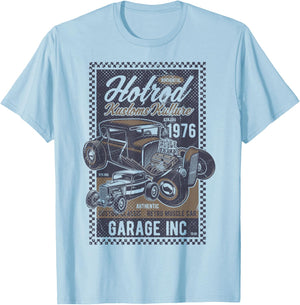 Vintage Hot Rod Kustoms Kulture Men's Classic Car T-Shirt - T-Shirt | Light Blue