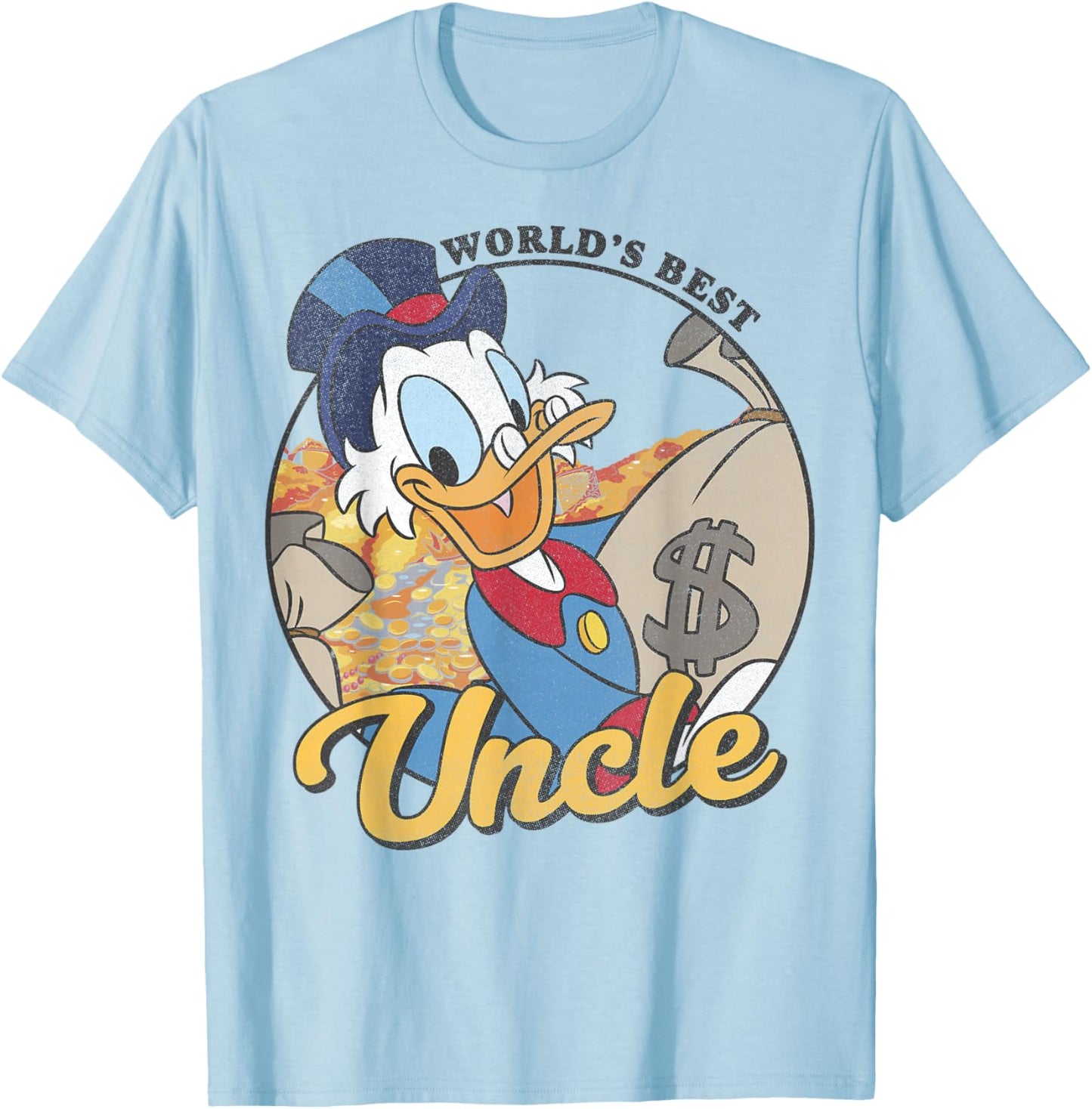 Disney DuckTales Scrooge McDuck World's Best Uncle T-Shirt - T-Shirt | Light Blue