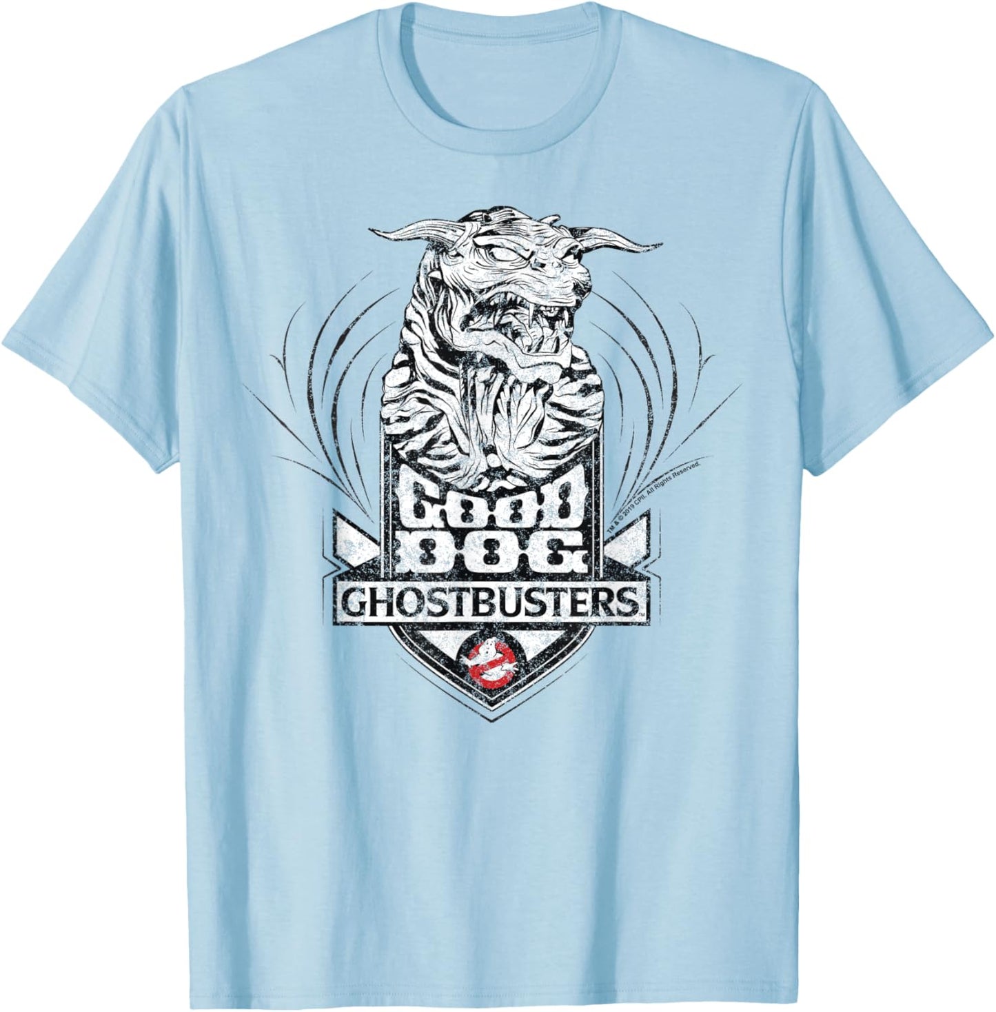 Ghostbusters Good Dog Hell Hound Badge T-Shirt - T-Shirt | Light Blue