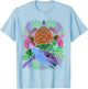 Colourful Mandala Hawaiian Tattoo Ocean Animal Turtle T-Shirt - T-Shirt | Light Blue
