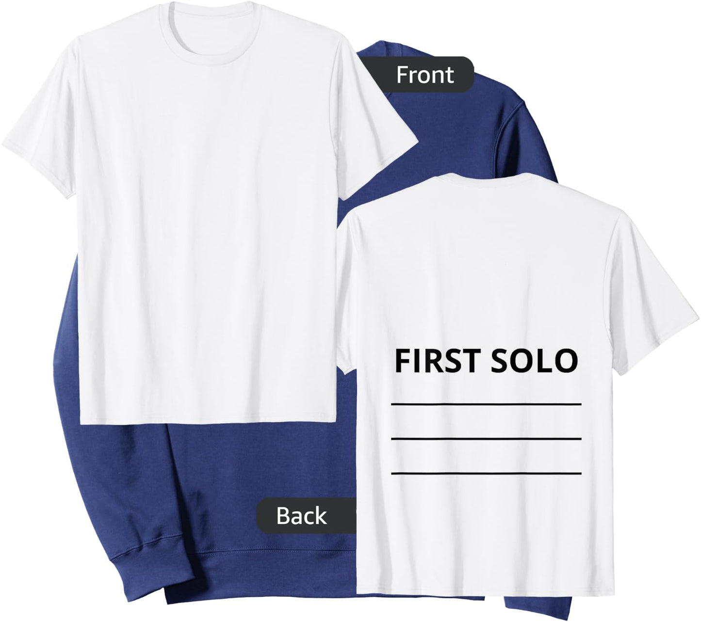 First Plane Solo Tail Flight School Student Flying Pilot Sweatshirt - Sweatshirt | Navy