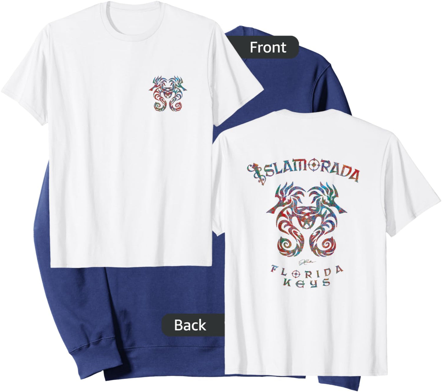 JCombs: Islamorada, FL, Seahorses (Art on both sides) Sweatshirt - Sweatshirt | Navy