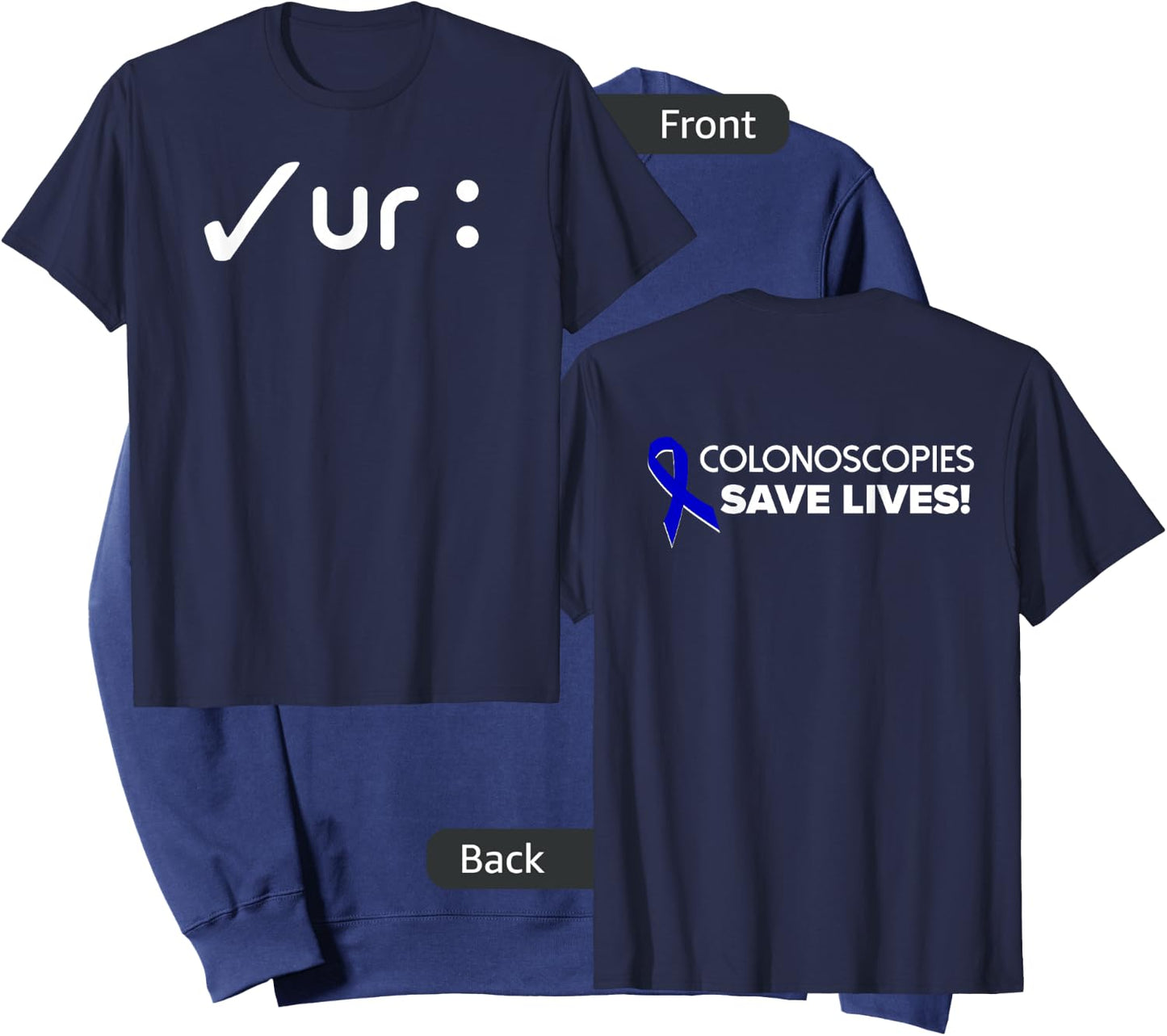 Marcie K - Colon Cancer Awareness Colonoscopies Check UR : Sweatshirt - Sweatshirt | Navy