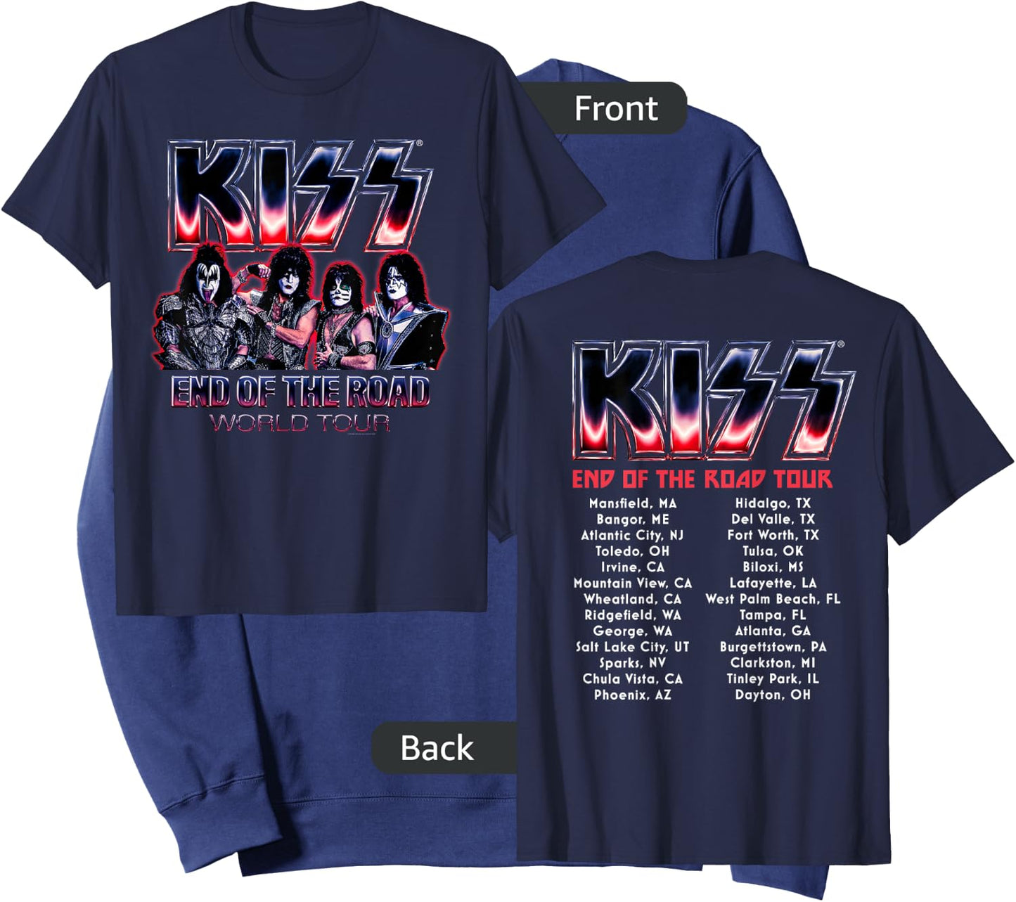 KISS - End Of The Road Tour Chrome Sweatshirt - Sweatshirt | Navy