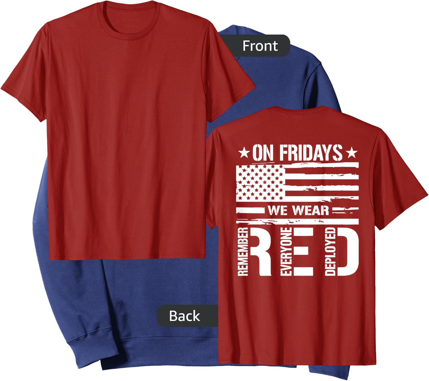 Remember Everyone Deployed On Friday We Wear Red (on Back) Small Sweatshirt - Sweatshirt | Navy