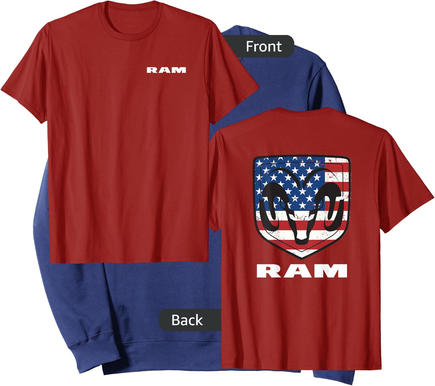 RAM Trucks Shield Flag Front/Back Sweatshirt - Sweatshirt | Navy