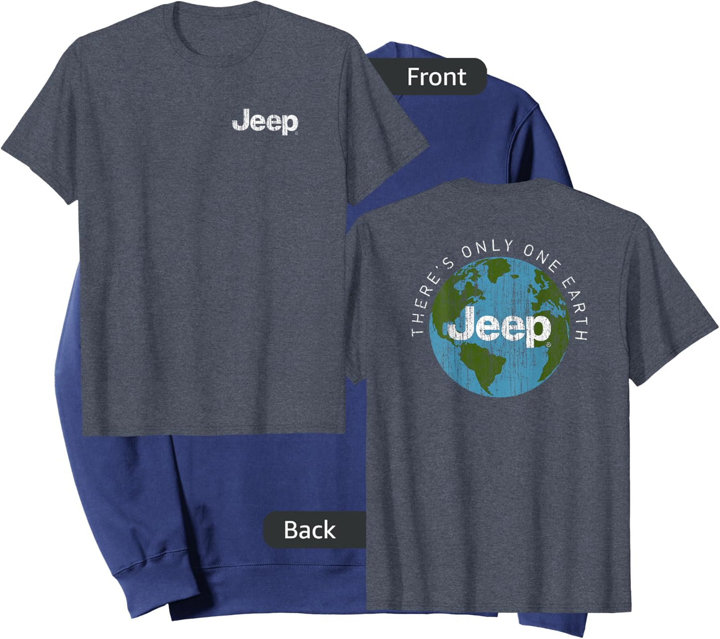 Jeep - There's Only One Earth (Front/Back Print) Small Sweatshirt - Sweatshirt | Navy