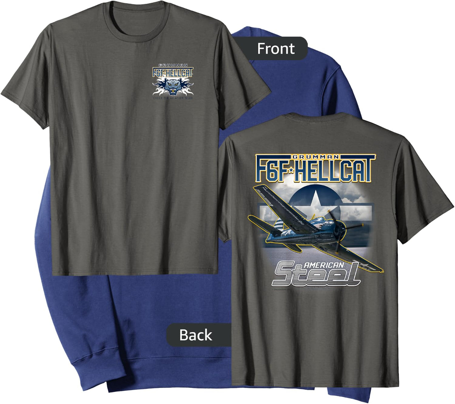 F6F Hellcat American Steel WWII Fighter 2 Sided Sweatshirt - Sweatshirt | Navy