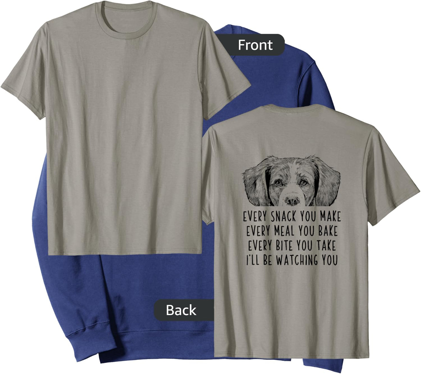 Every snack you make Every meal you bake Brittany Dog (Back) Women Kids Sweatshirt - Sweatshirt | Navy