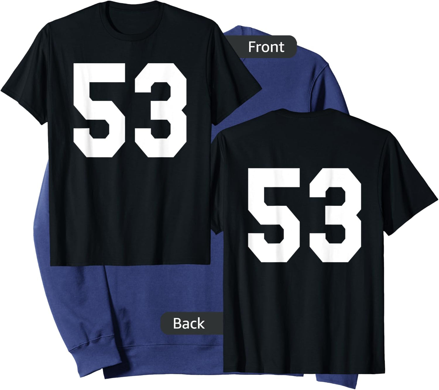 Number 53 Sports Jersey Front and Back Team Player Sweatshirt - Sweatshirt | Navy