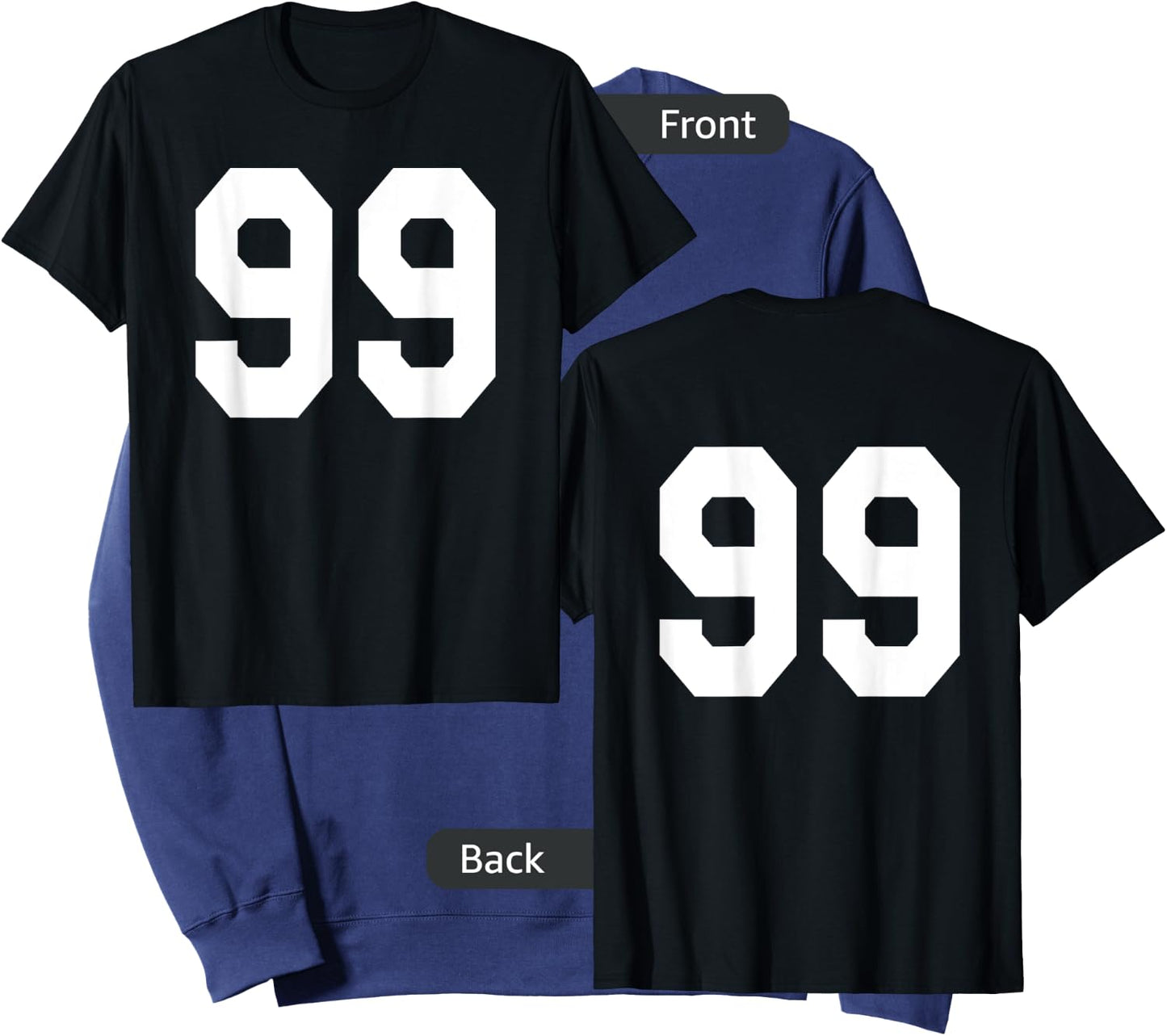 Number 99 Sports Jersey Front and Back Team Player Sweatshirt - Sweatshirt | Navy