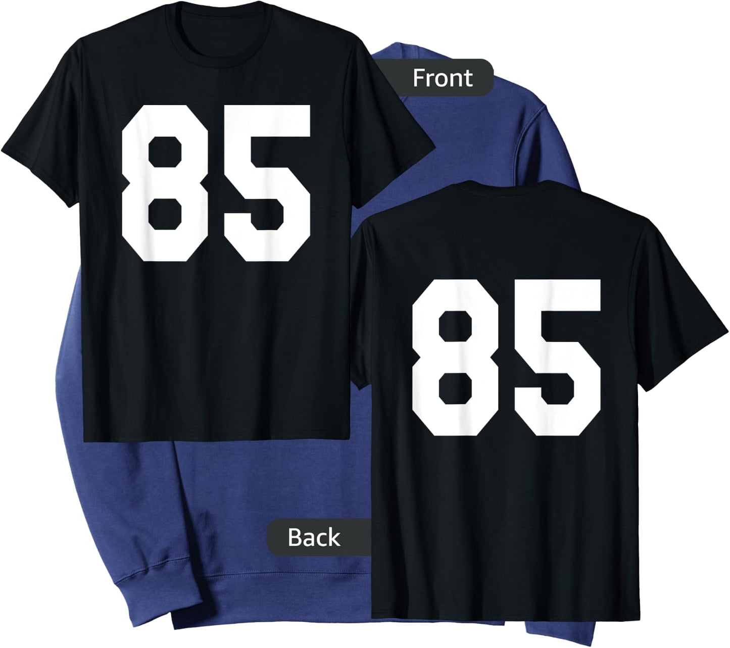 Number 85 Sports Jersey Front and Back Team Player Sweatshirt - Sweatshirt | Navy