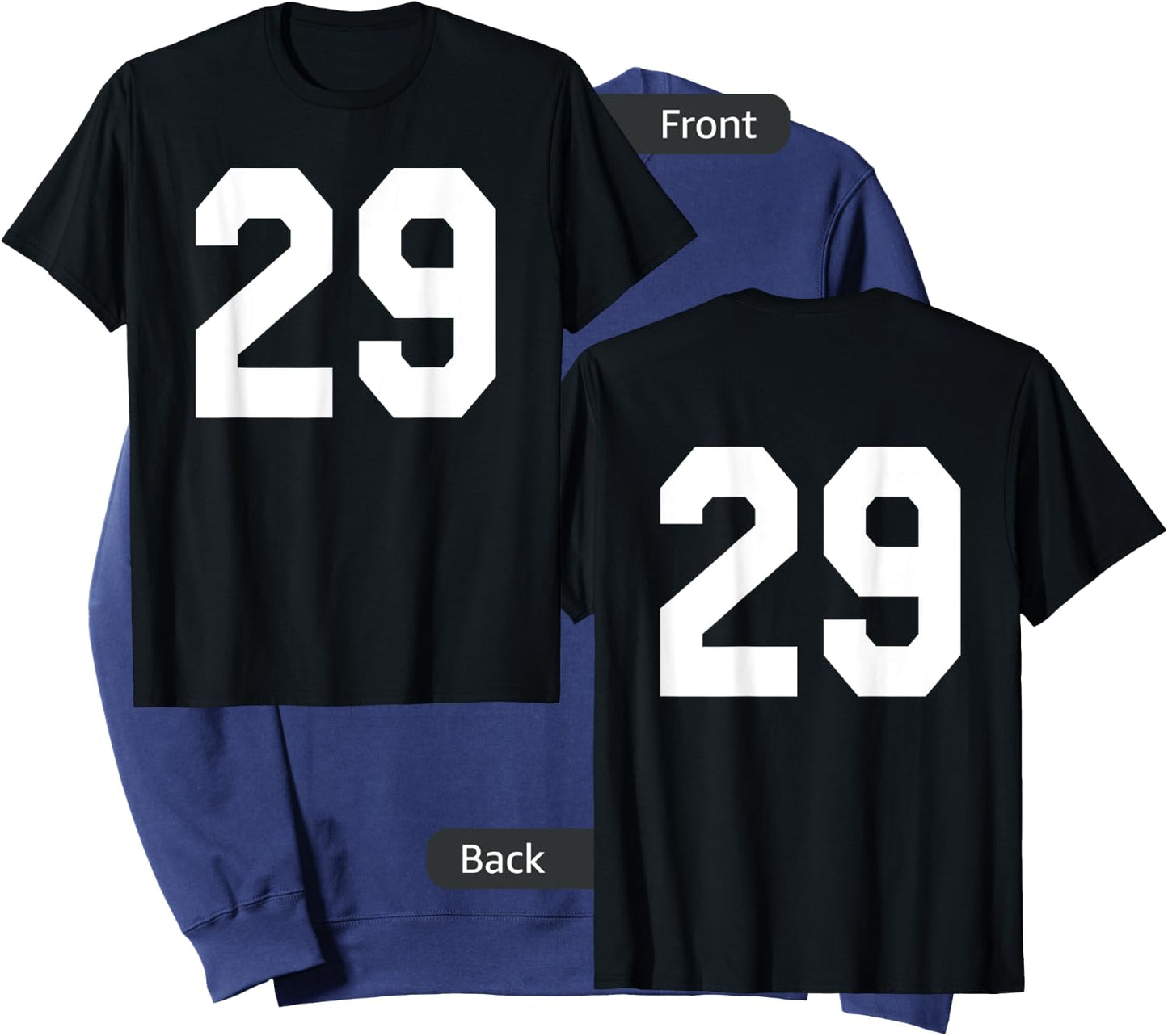 Number 29 Sports Jersey Front and Back Team Player Sweatshirt - Sweatshirt | Navy