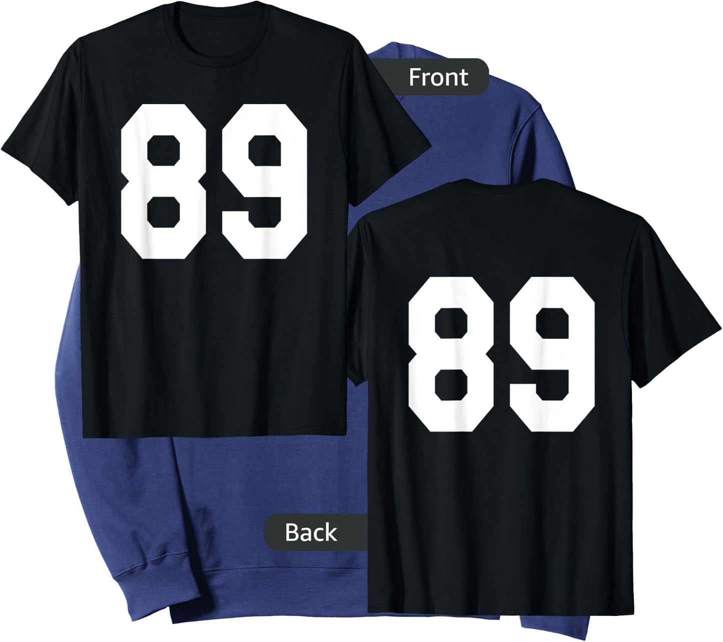 Number 89 Sports Jersey Front and Back Team Player Sweatshirt - Sweatshirt | Navy