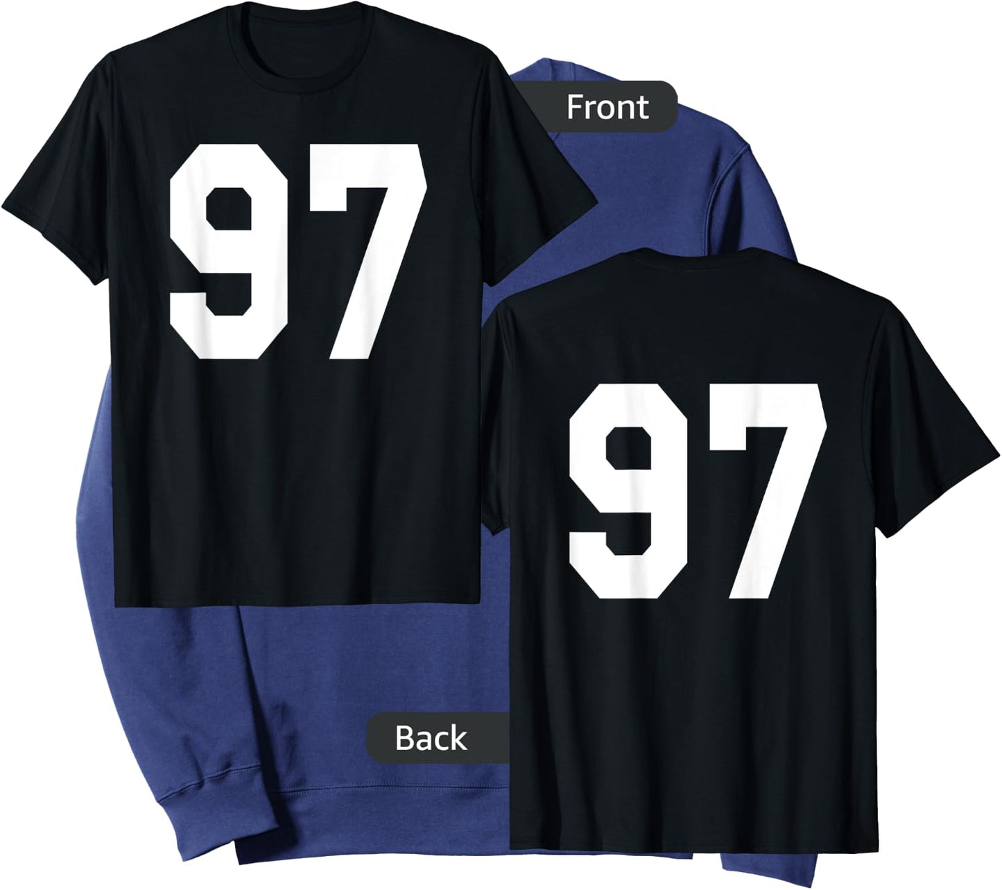 Number 97 Sports Jersey Front and Back Team Player Sweatshirt - Sweatshirt | Navy