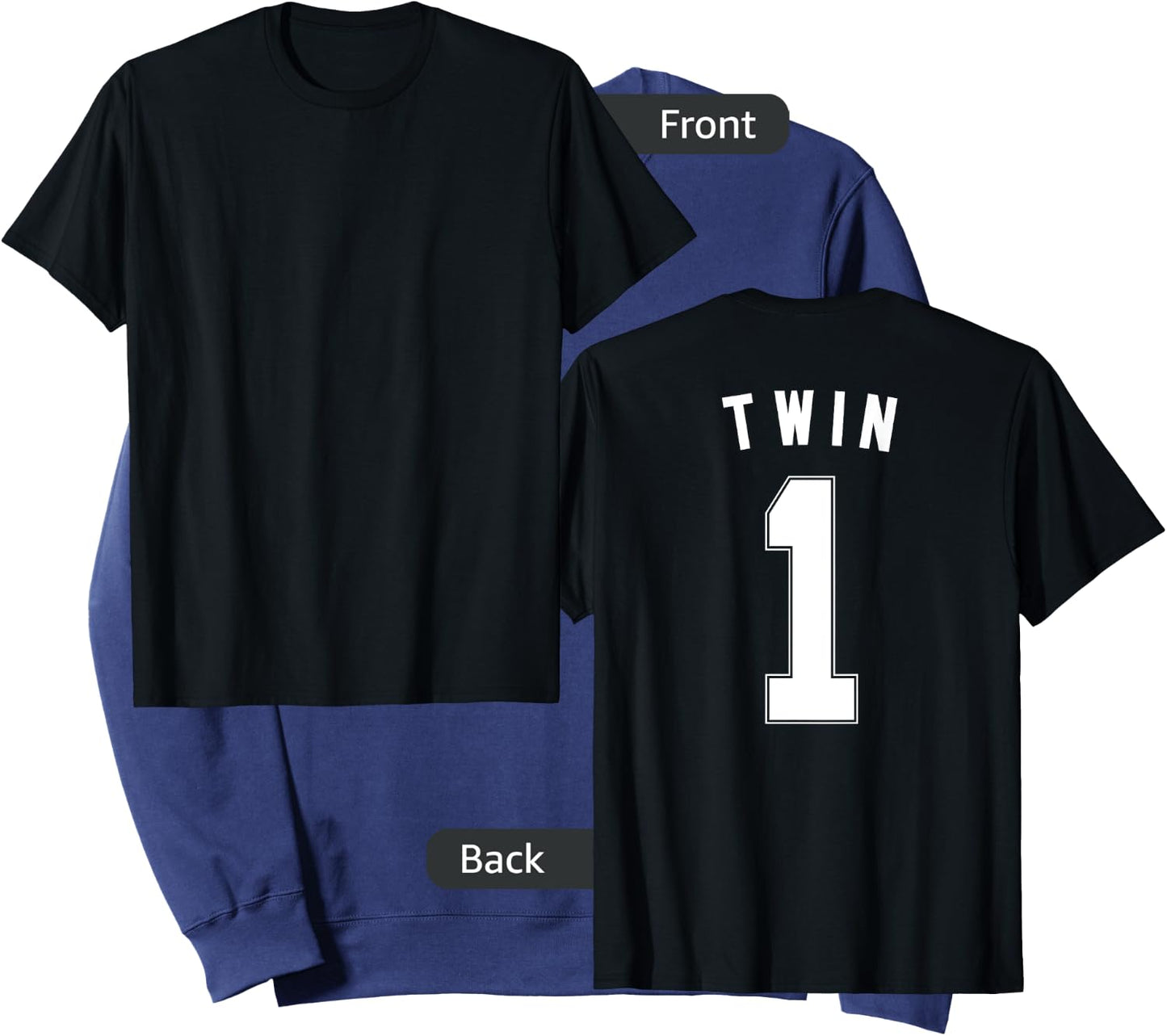 TWIN 1 shirt funny matching adult kid jersey identical twin Sweatshirt - Sweatshirt | Navy