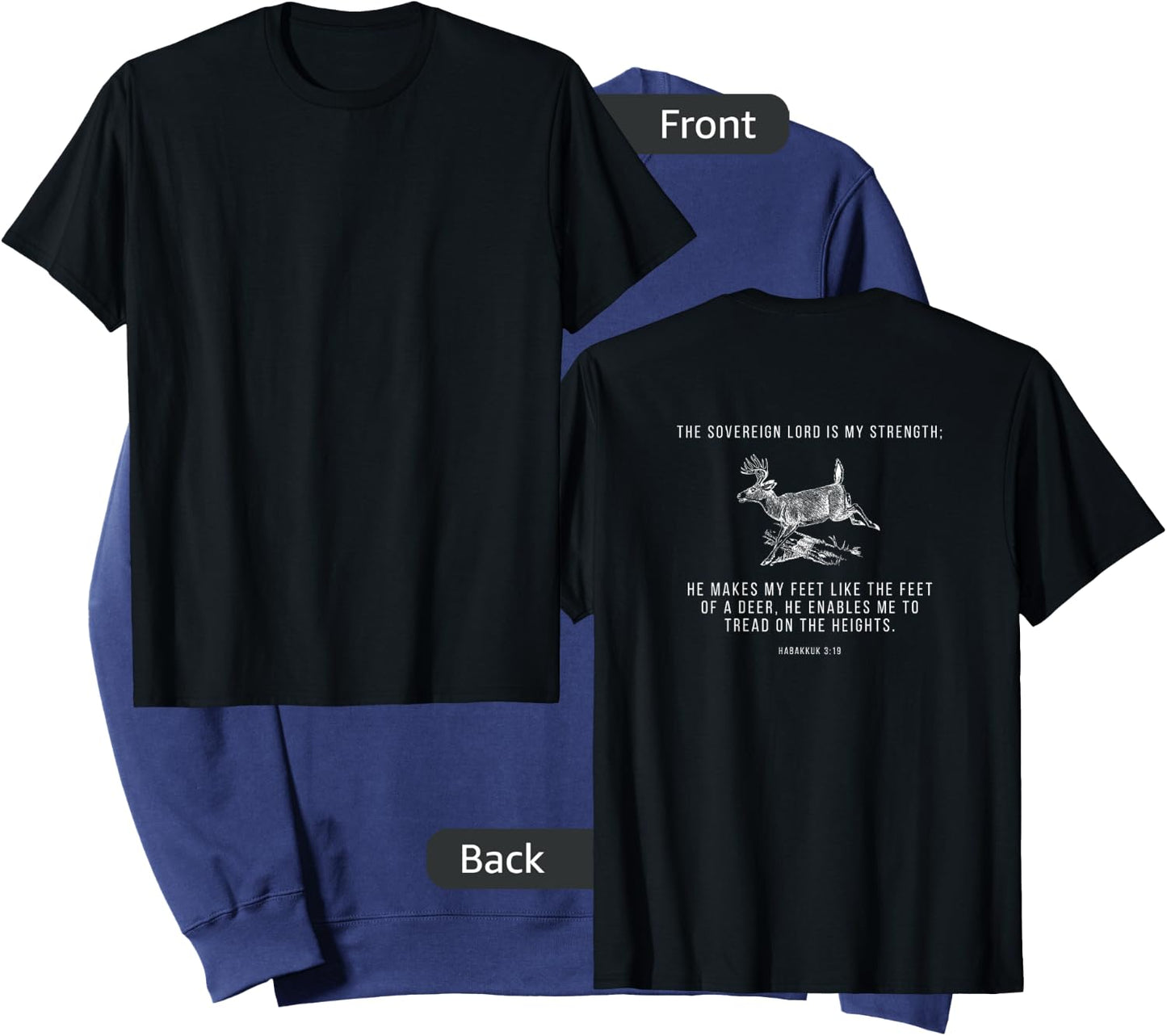He Makes My Feet Like Deer Habakkuk 3 19 Outdoors Christian Sweatshirt - Sweatshirt | Navy