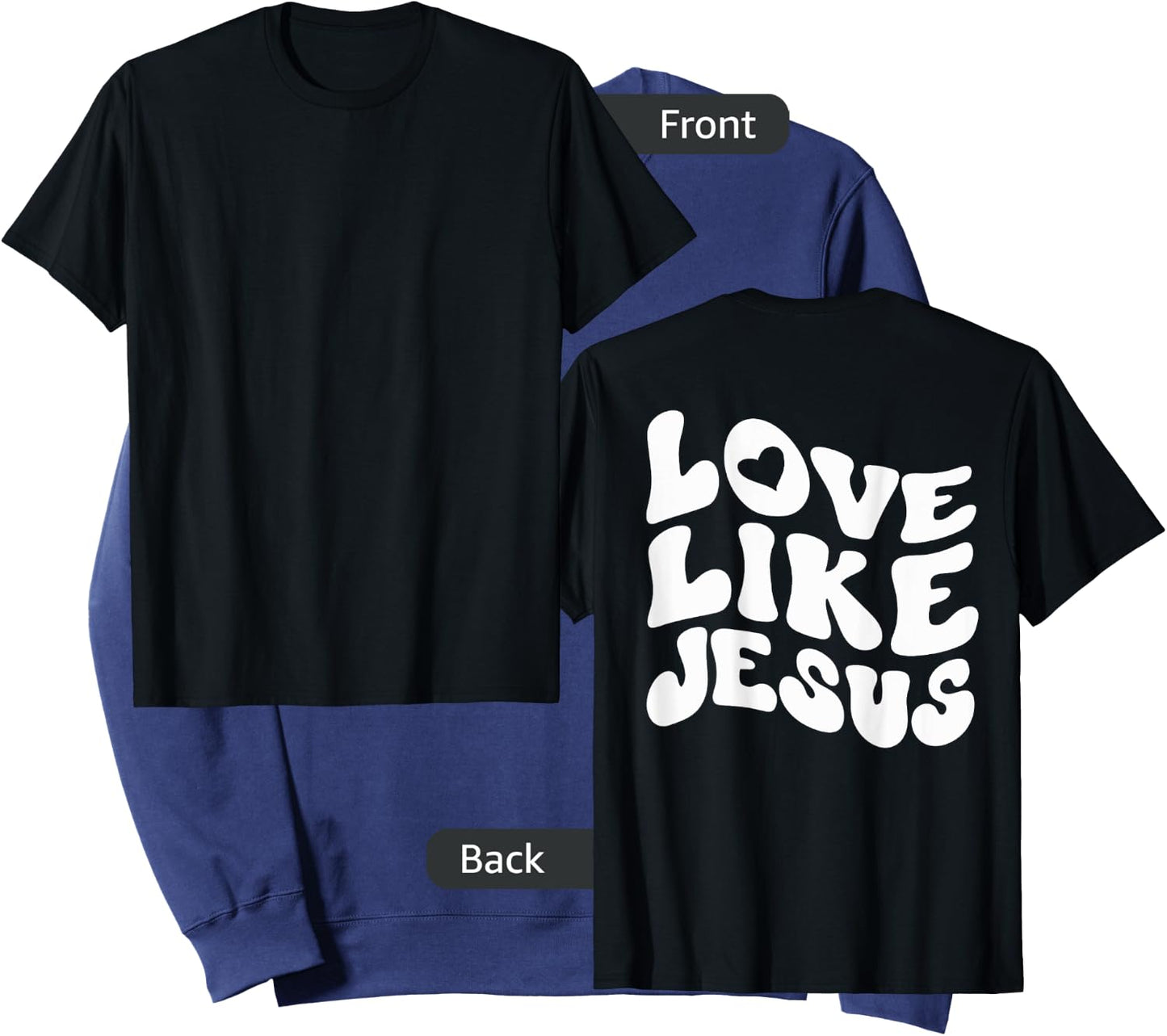 Catholic Christian Clothing Love Like Jesus Preppy Groovy Sweatshirt - Sweatshirt | Navy