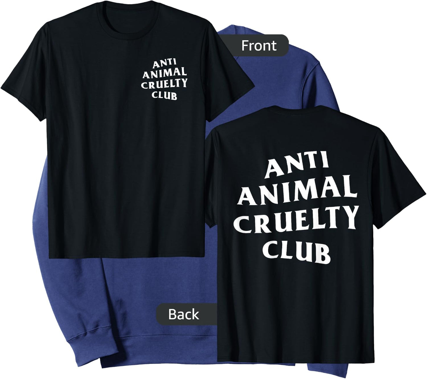 Anti Animal Cruelty Club White Logo (Front + Back) Sweatshirt - Sweatshirt | Navy