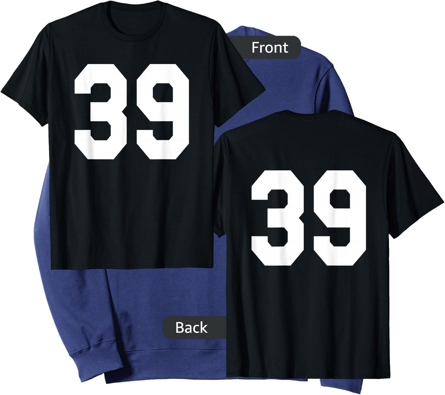 Number 39 Sports Jersey Front and Back Team Player Sweatshirt - Sweatshirt | Navy