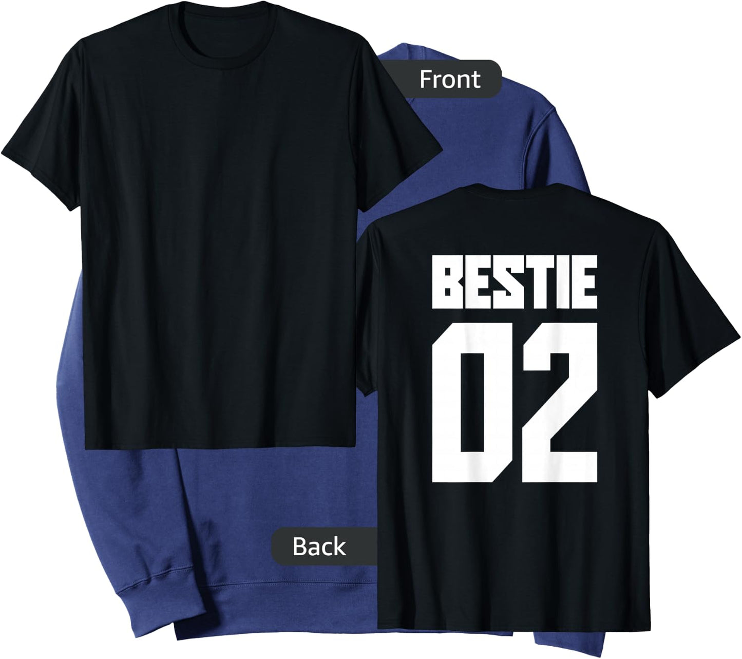Bestie 01 Bestie 02 Bestie Squad Matching BFF Friend Crew Sweatshirt - Sweatshirt | Navy