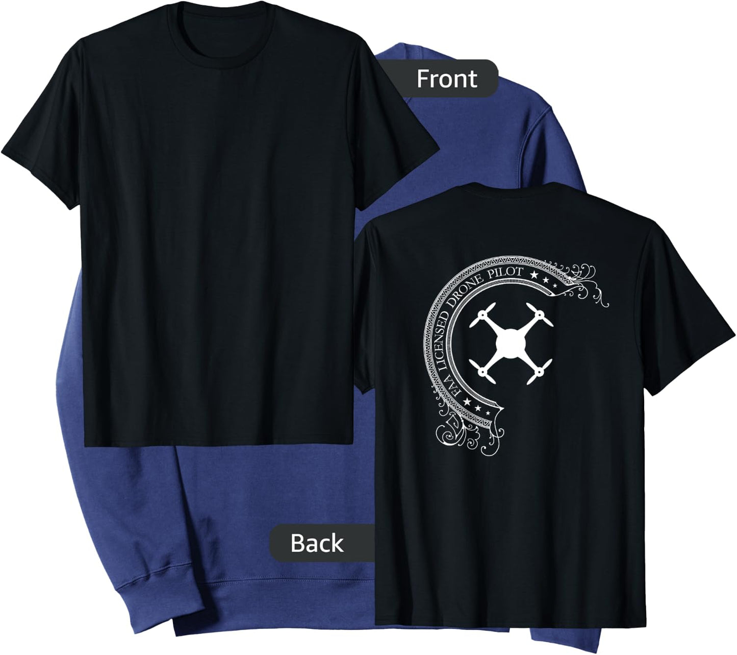 FAA Licensed UAV Multirotor Drone Pilot - BACK DESIGN Sweatshirt - Sweatshirt | Navy