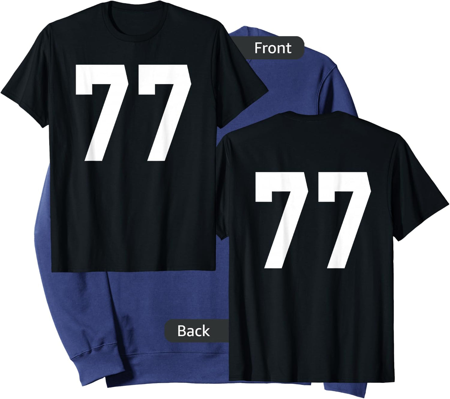 Number 77 Sports Jersey Front and Back Team Player Sweatshirt - Sweatshirt | Navy