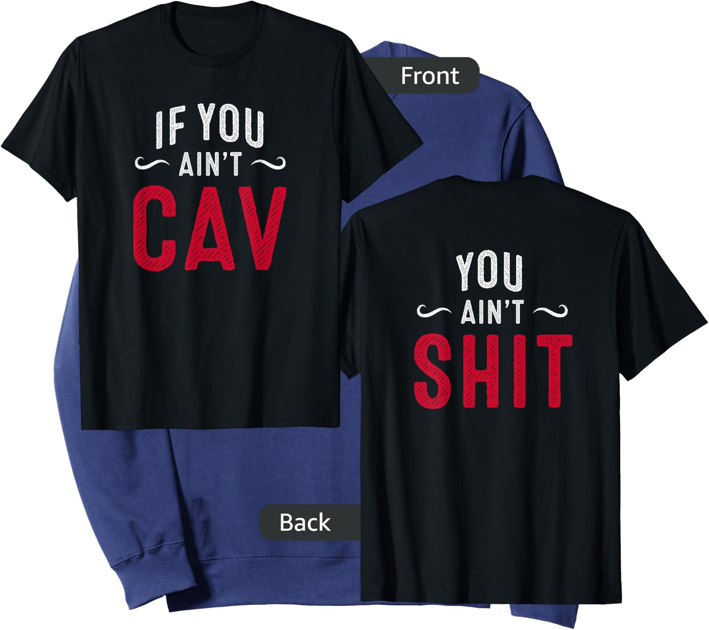 Cavalry Scout 19D If You Ain't CAV You Ain't Shit Vintage Themed Men's Black Small Sweatshirt - Sweatshirt | Navy