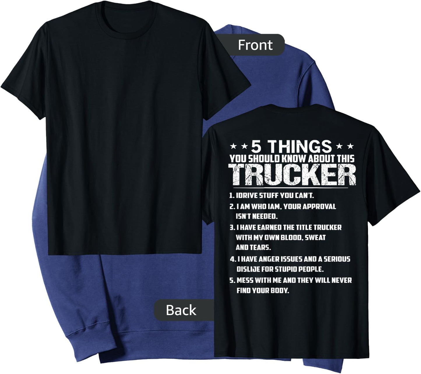 5 Things You Should Know About This Trucker (on back) Sweatshirt - Sweatshirt | Navy