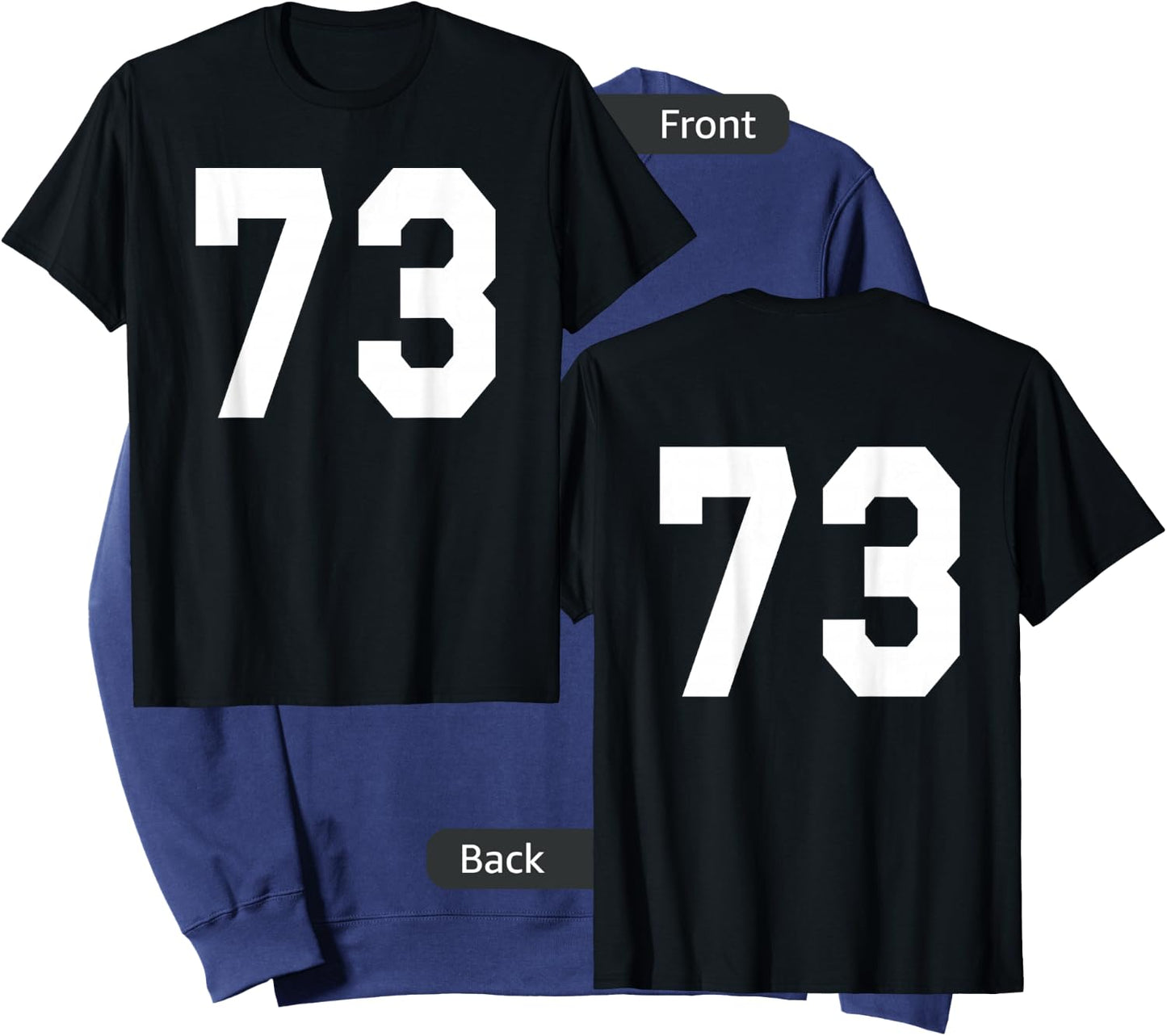 Number 73 Sports Jersey Front and Back Team Player Sweatshirt - Sweatshirt | Navy