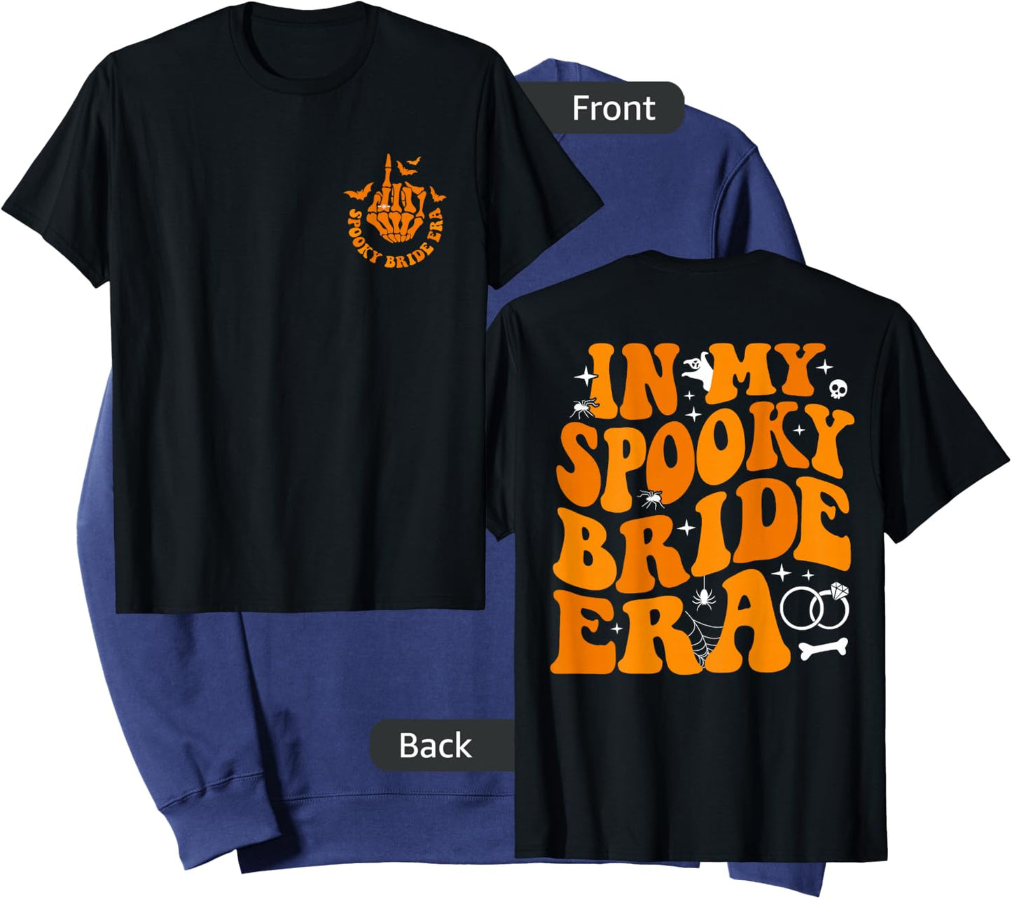 Groovy In My Spooky Bride Era Retro Halloween Bachelorette Sweatshirt - Sweatshirt | Navy