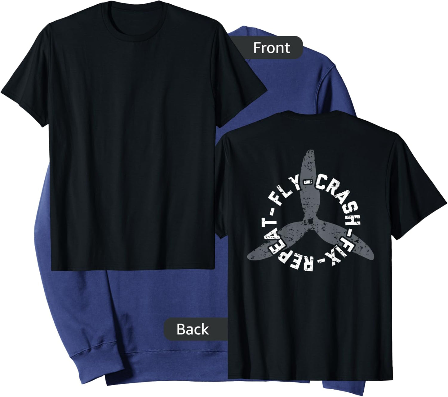 Fly Crash Fix Repeat - Funny FPV Drone Pilot - ON BACK Sweatshirt - Sweatshirt | Navy