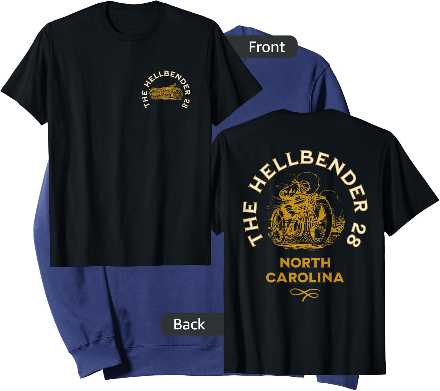 The Hellbender 28 North Carolina Route 28 NC Motorcycle Ride Sweatshirt - Sweatshirt | Navy
