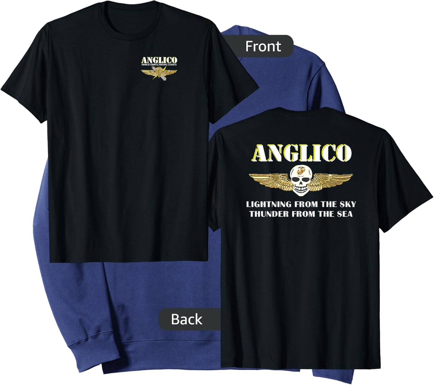 Out of Uniform ANGLICO Eagle Globe Anchor Veteran Adults Black Sweatshirt - Sweatshirt | Navy