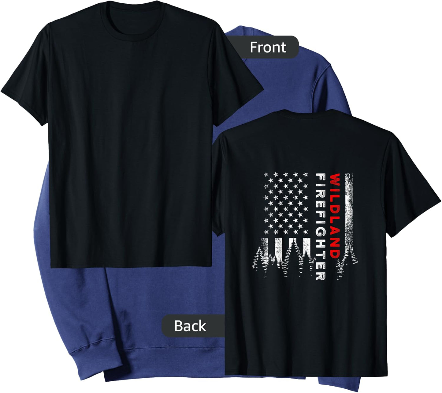 Wildland Firefighter Us Flag Firemen Sweatshirt - Sweatshirt | Navy