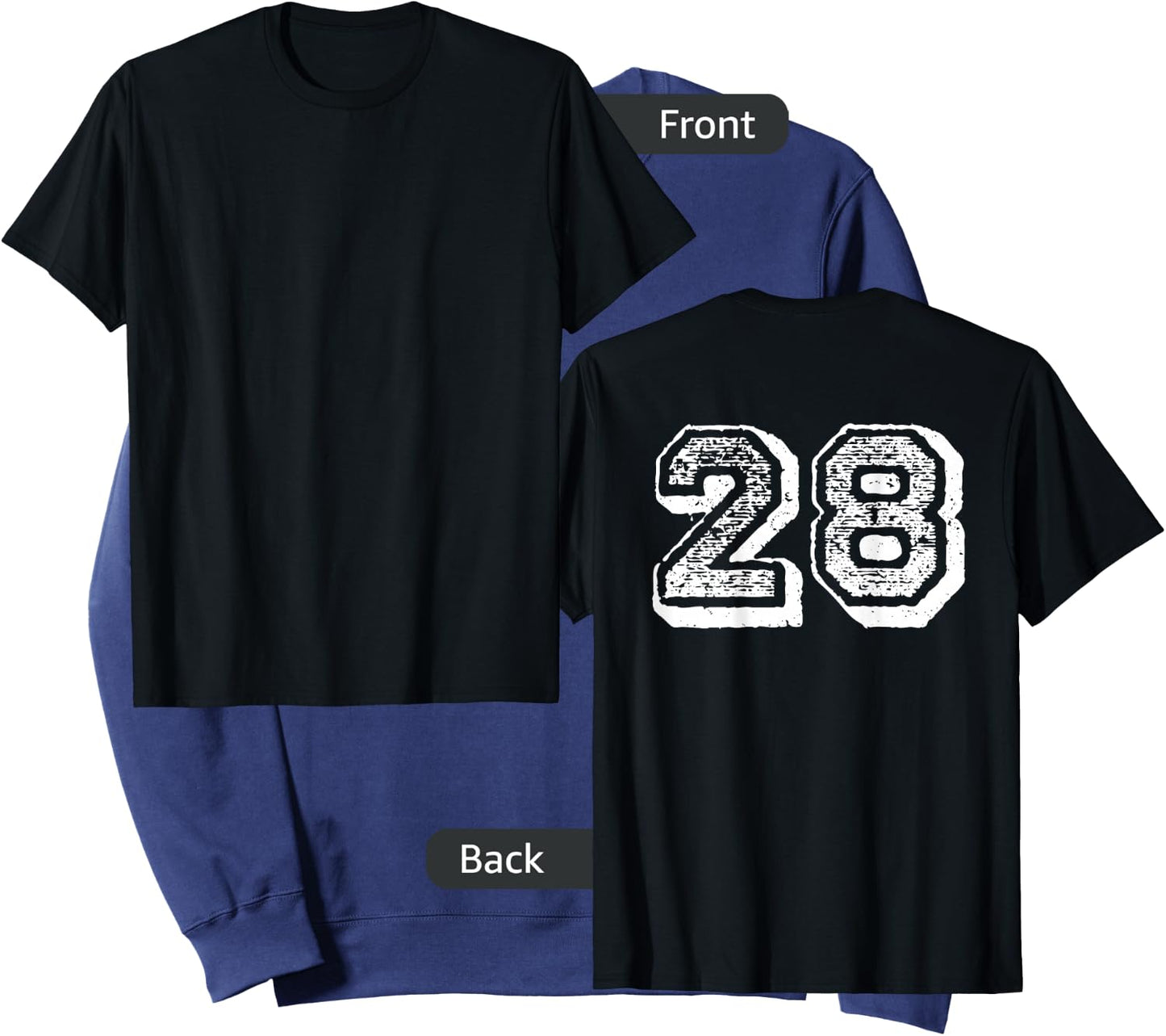 Number 28 Sports Jersey Player #28 Fan BACK PRINT Vintage Sweatshirt - Sweatshirt | Navy