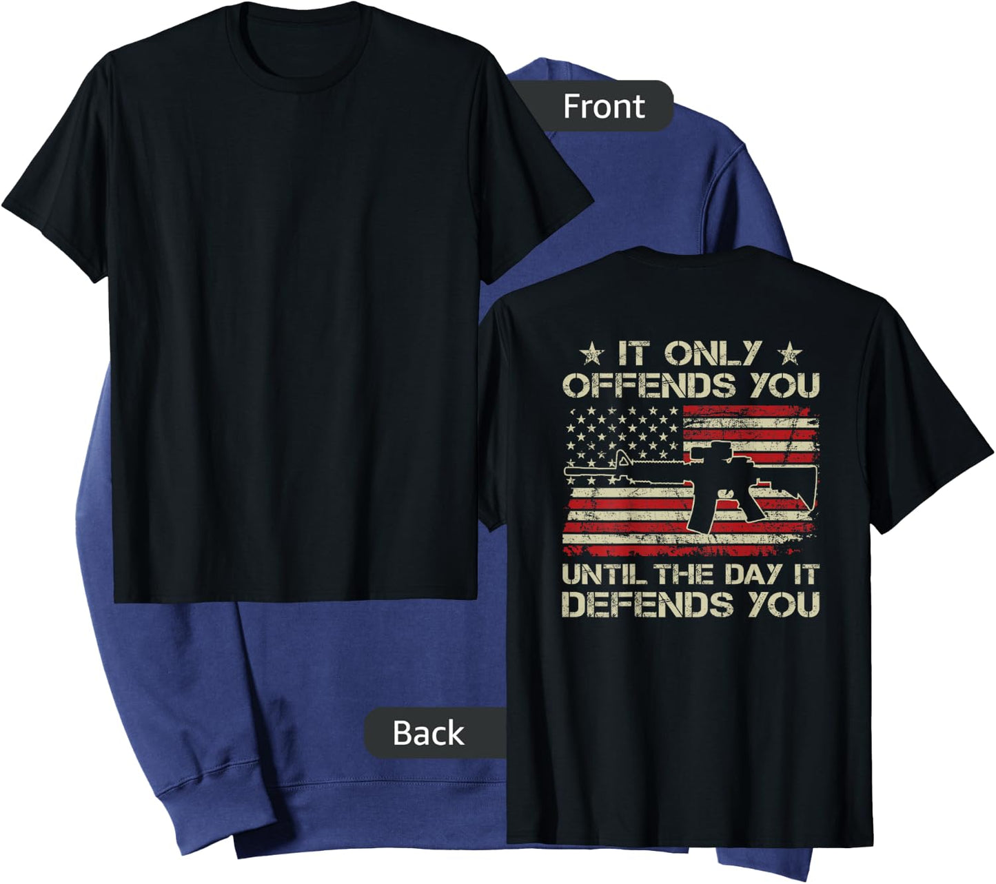 It Only Offends You Until The Day It Defends You - ON BACK Sweatshirt - Sweatshirt | Navy