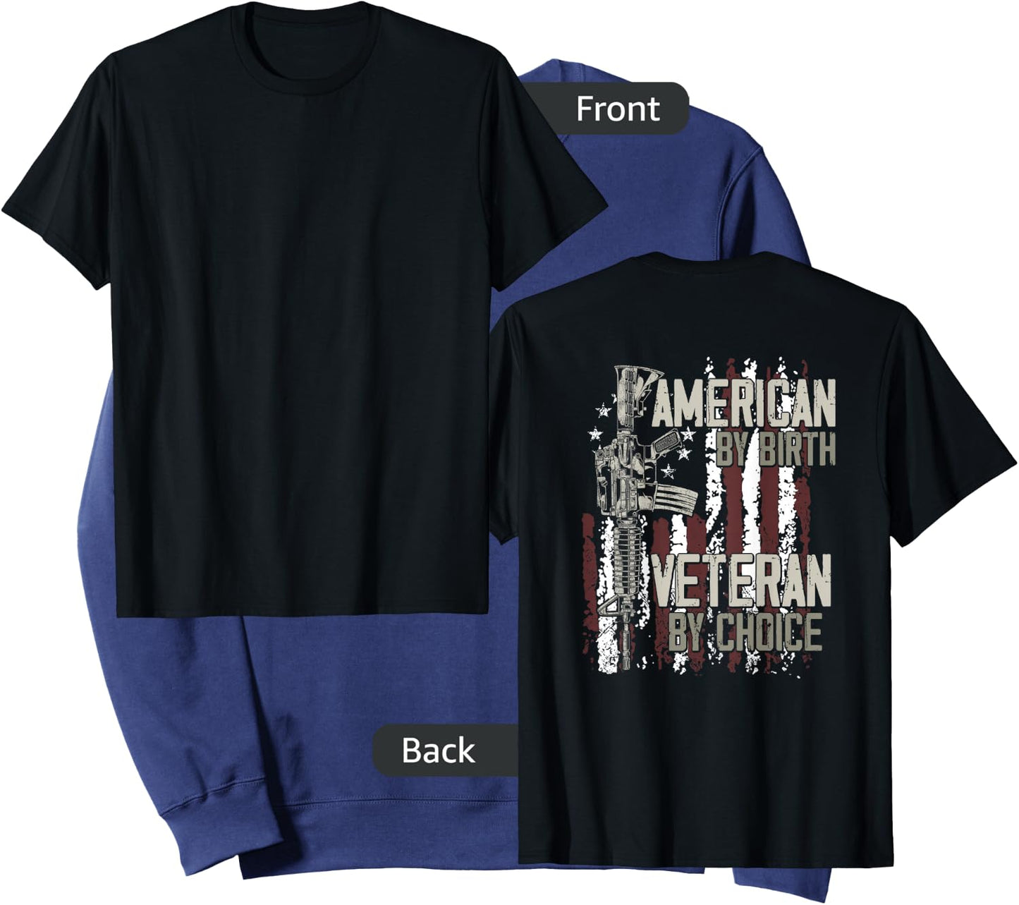 American By birth Veteran By Choice American Flag on back Sweatshirt - Sweatshirt | Navy