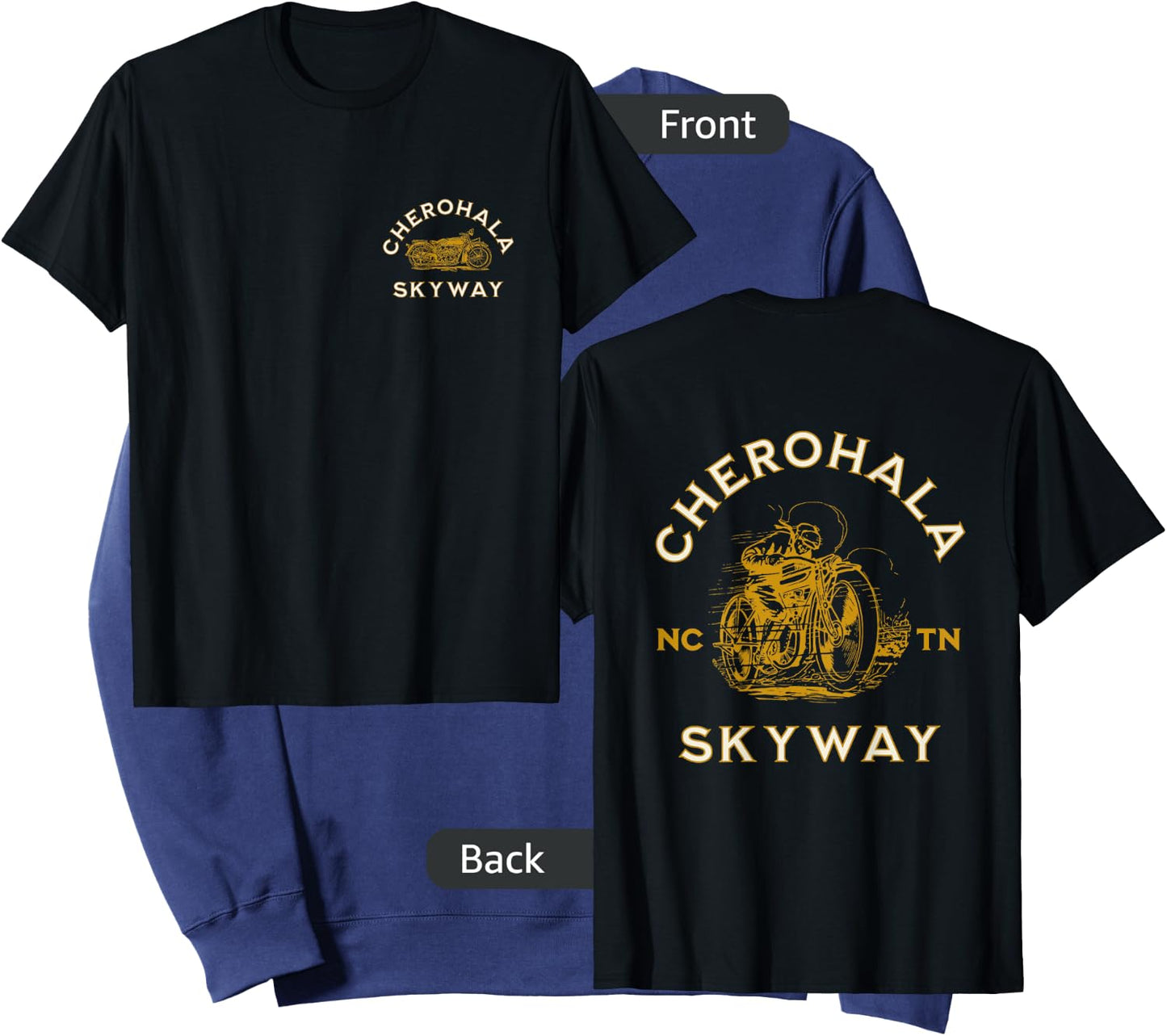 Cherohala Skyway in NC and TN USA Motorcycle Design Sweatshirt - Sweatshirt | Navy