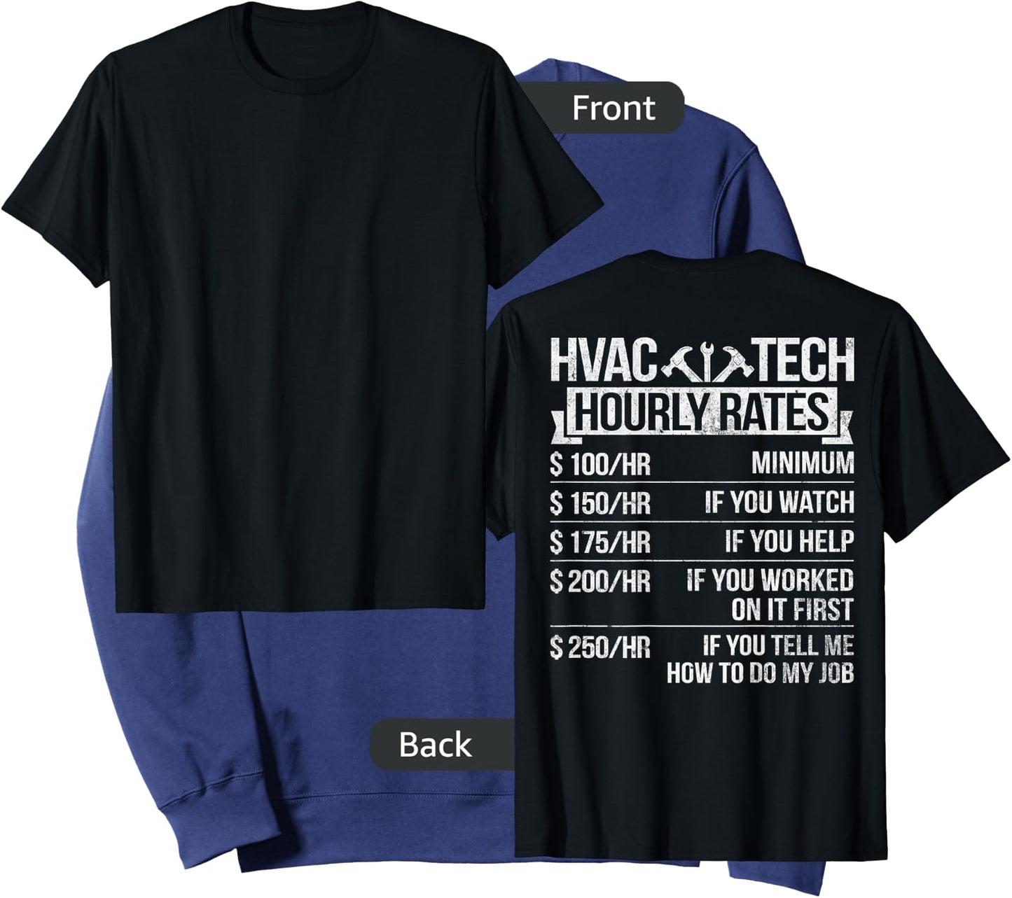 HVAC Technician Funny HVAC Tech Design On Back Sweatshirt - Sweatshirt | Navy