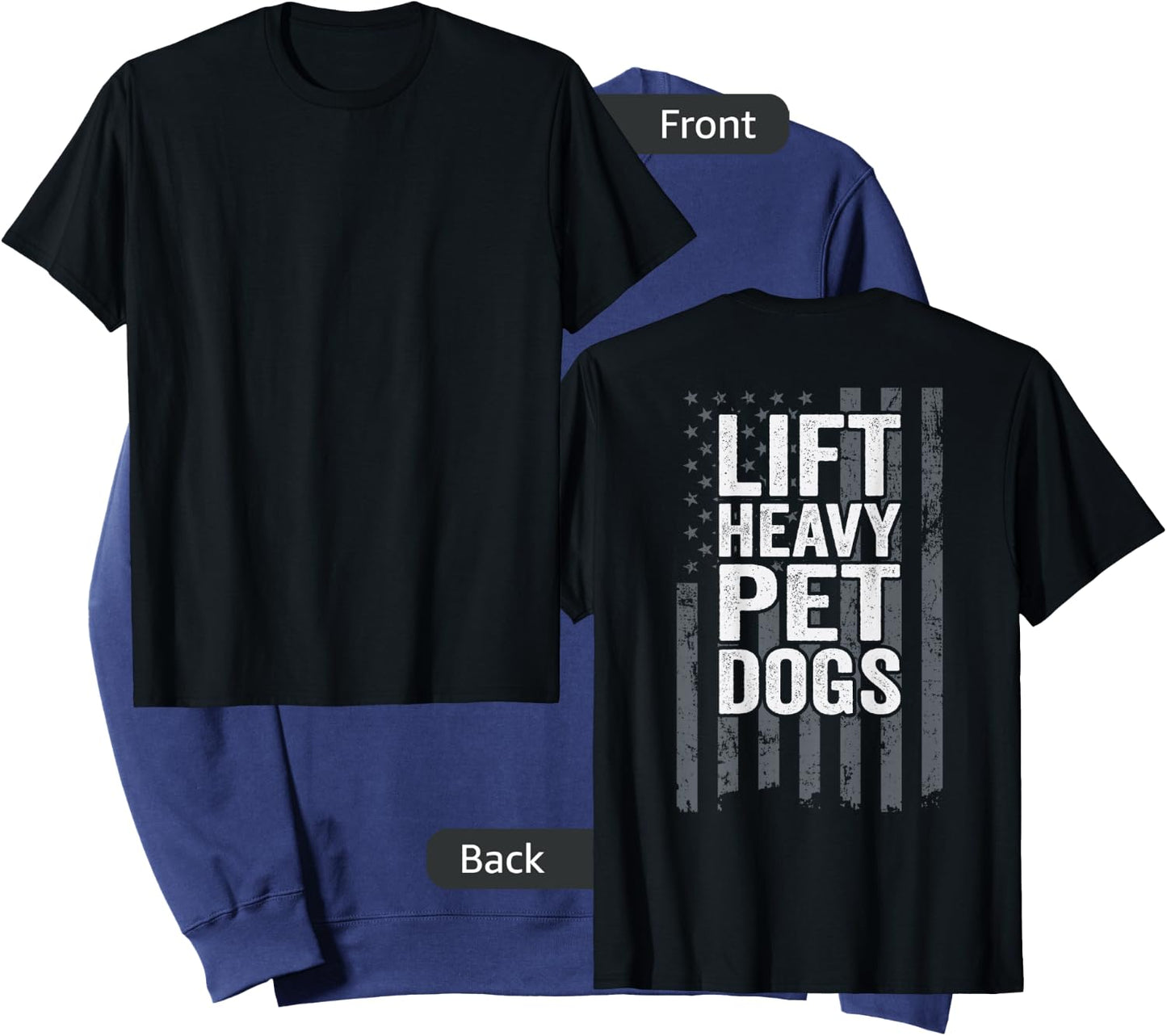 Lift Heavy Pet Dogs - Funny Dog Workout Fitness - ON BACK Sweatshirt - Sweatshirt | Navy