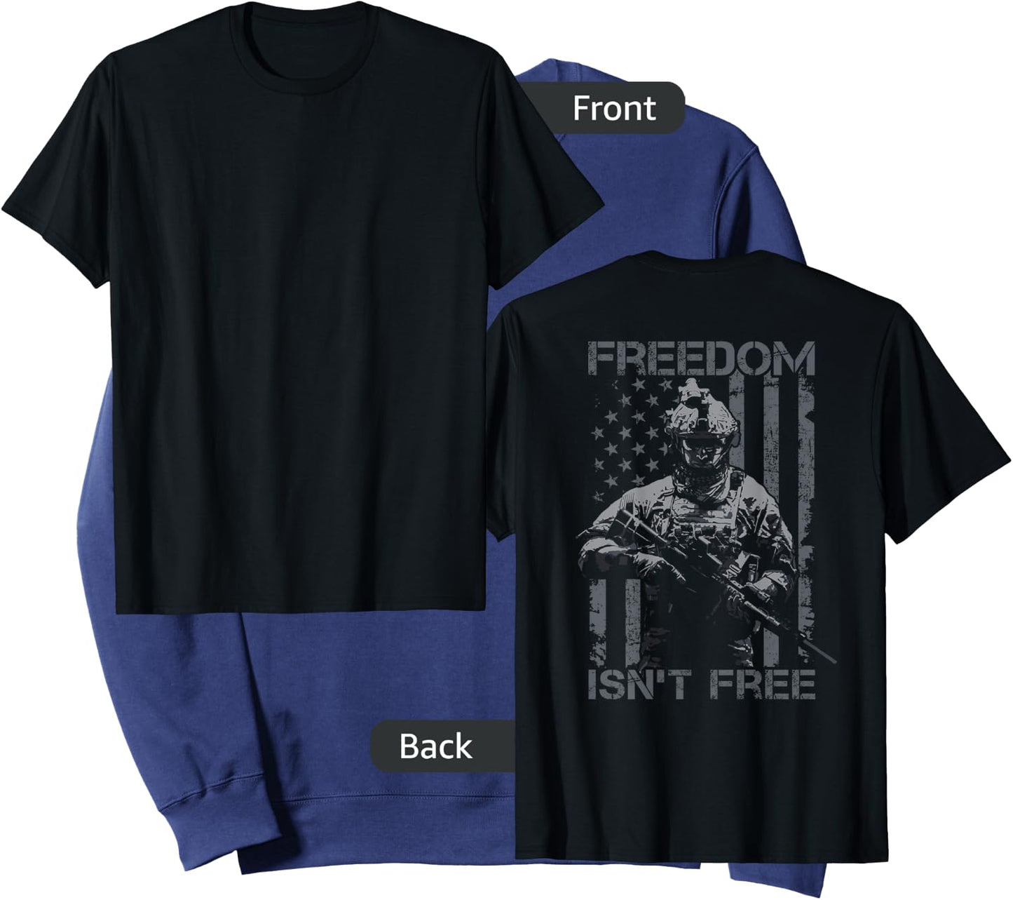 Freedom Isn't Free - Veteran Military Soldier USA - ON BACK Sweatshirt - Sweatshirt | Navy