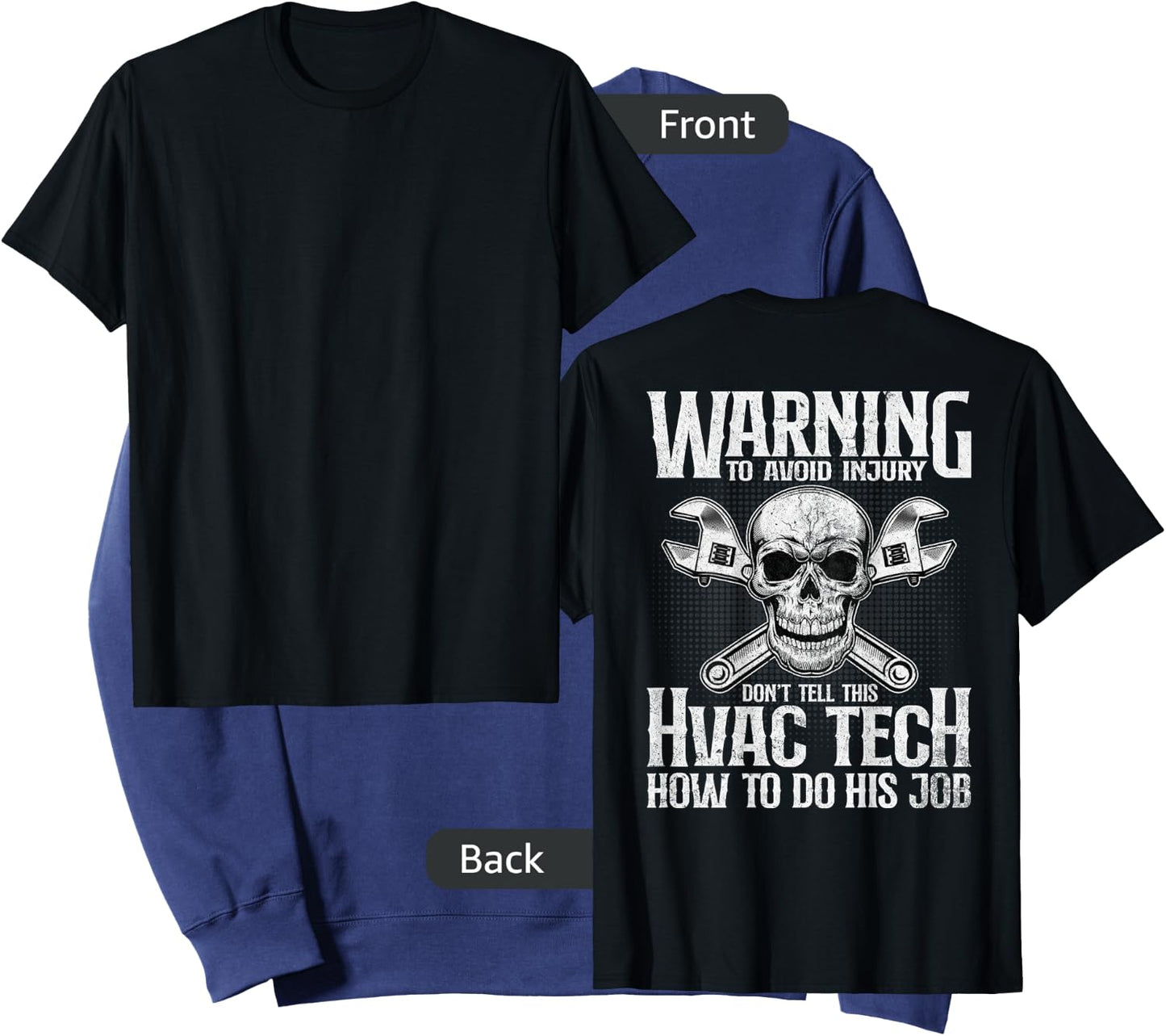 HVAC Technician Funny HVAC Tech Design On Back Sweatshirt - Sweatshirt | Navy