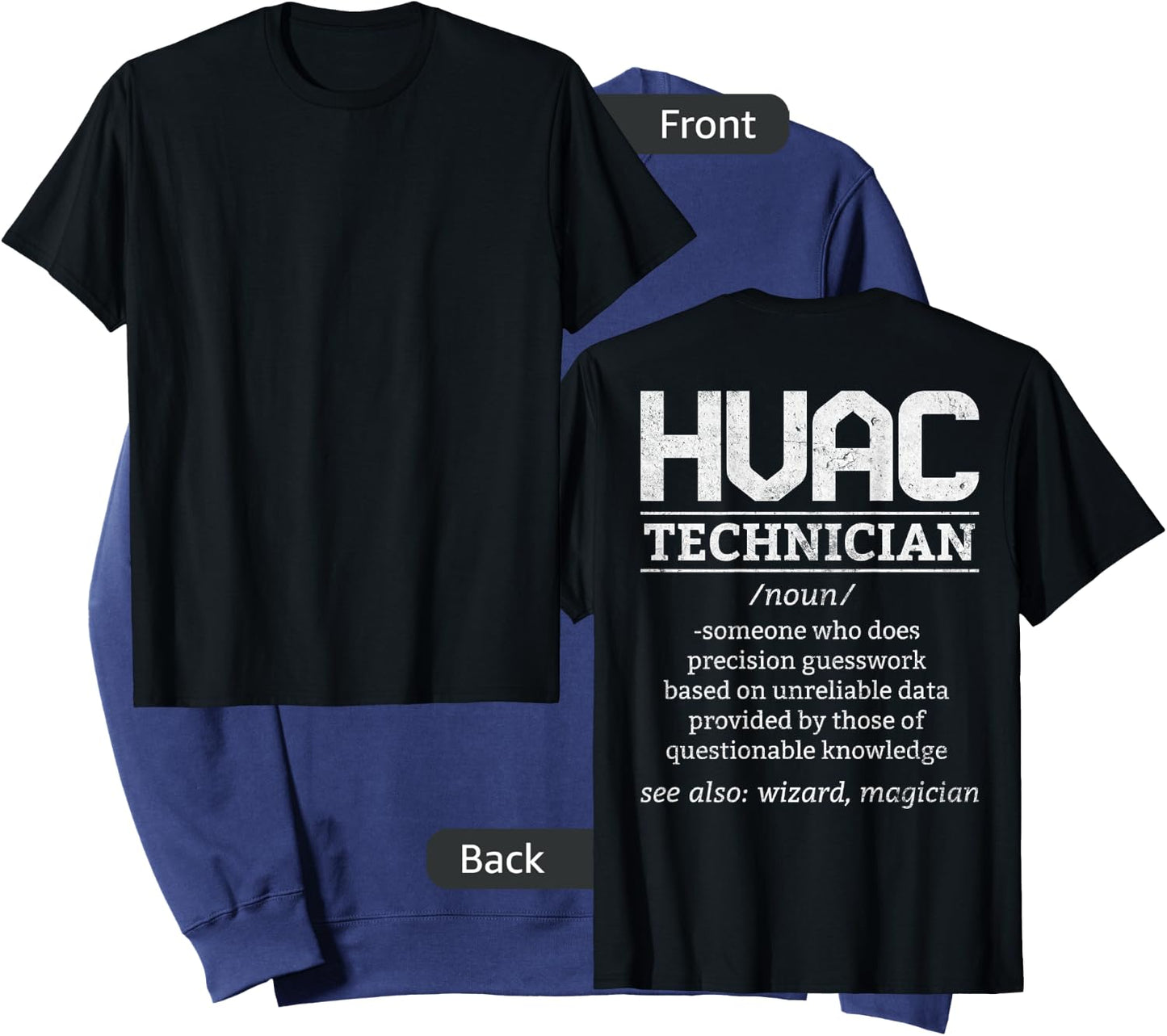HVAC Tech Novelty Ac Technician HVAC Mechanic Design On Back Sweatshirt - Sweatshirt | Navy
