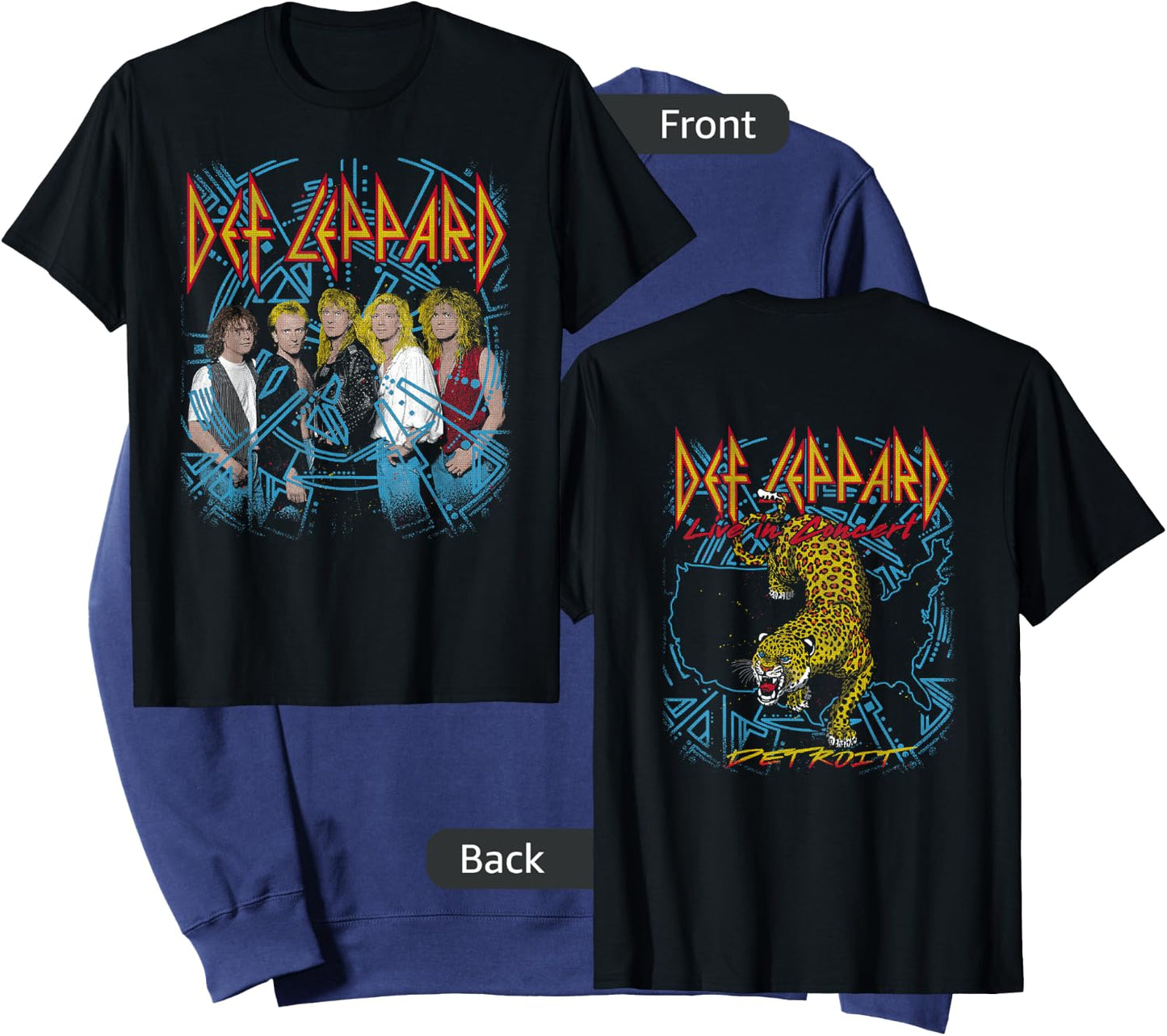Def Leppard - Hysteria City Detroit Sweatshirt - Sweatshirt | Navy